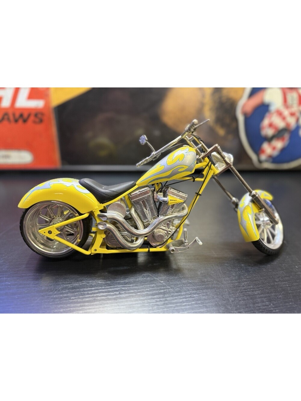 ORANGE COUNTY CHOPPERS OCC YELLOW & SILVER CHOPPER DIE CAST BIKE TOY ZONE